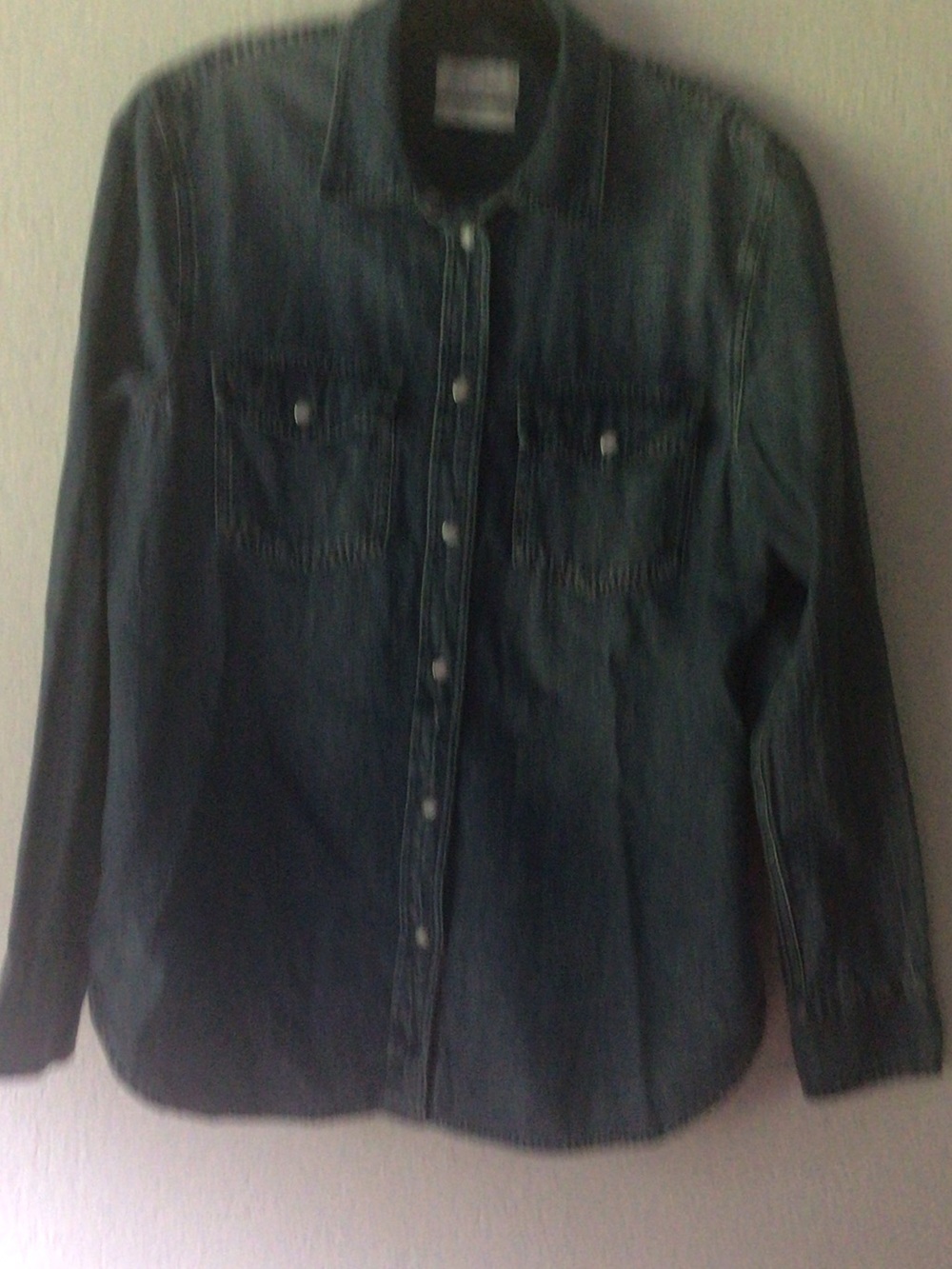 J. Crew Men's Dark Blue Denim Button-Down Shirt